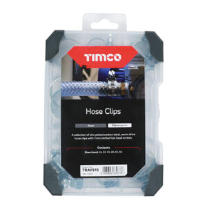 Timco Tray of 25 x Mix Hose Clips Zinc - 25pieces - TRAY970