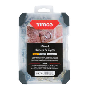 Timco Tray of 133 x Mix Hooks & Eyes - TRAY700