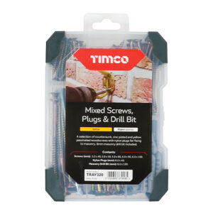 Timco Tray of 91 x Mix Screws Plug Drill Bit ZYP - TRAY320