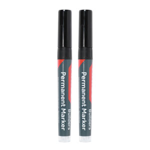 Timco Builders Permanent Markers - Chisel & Fine Tip - Black - Pack of 2 - 736333