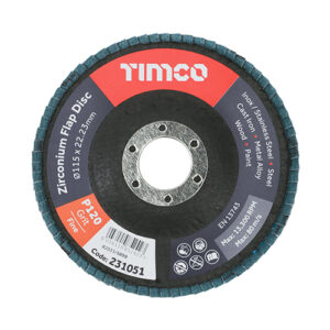 Timco - 231006 - Zirconium Flap Disc P120 Set - 115 x 22.23 - 10 pieces in Box