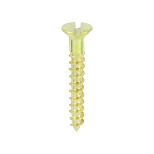 Timco Box of 200 x Brass Timber Screw SLOT CSK - 6 x 1 - 00061CBS