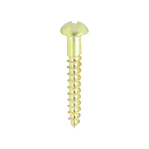 Timco Box of 200 x Brass Timber Screw SLOT RND - 6 x 1 - 2 00061RBS