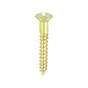 Timco Box of 200 x Brass Timber Screw SLOT R CSK - 6 x 1 - 00061RRBS