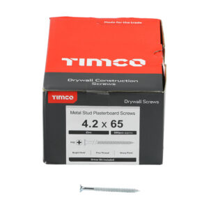 Timco Box of 500 x Drywall Screw PH2 Fine Zinc - 4.2 x 65 - 00065DRYZ