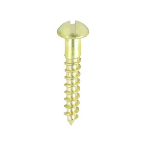 Timco Box of 200 x Brass Timber Screw SLOT RND - 8 x 1 - 00081RBS