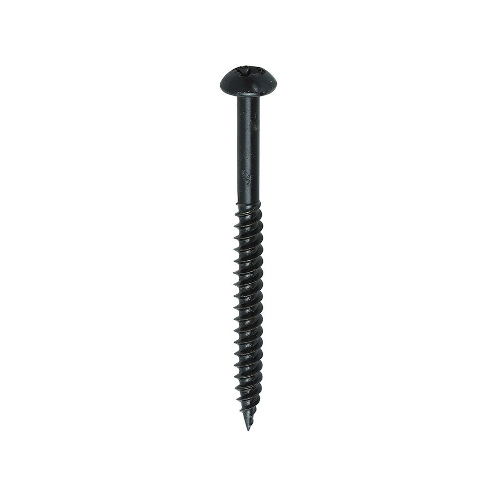Blackjax Woodscrews - PZ - Round - Black Organic - 8 x 2
