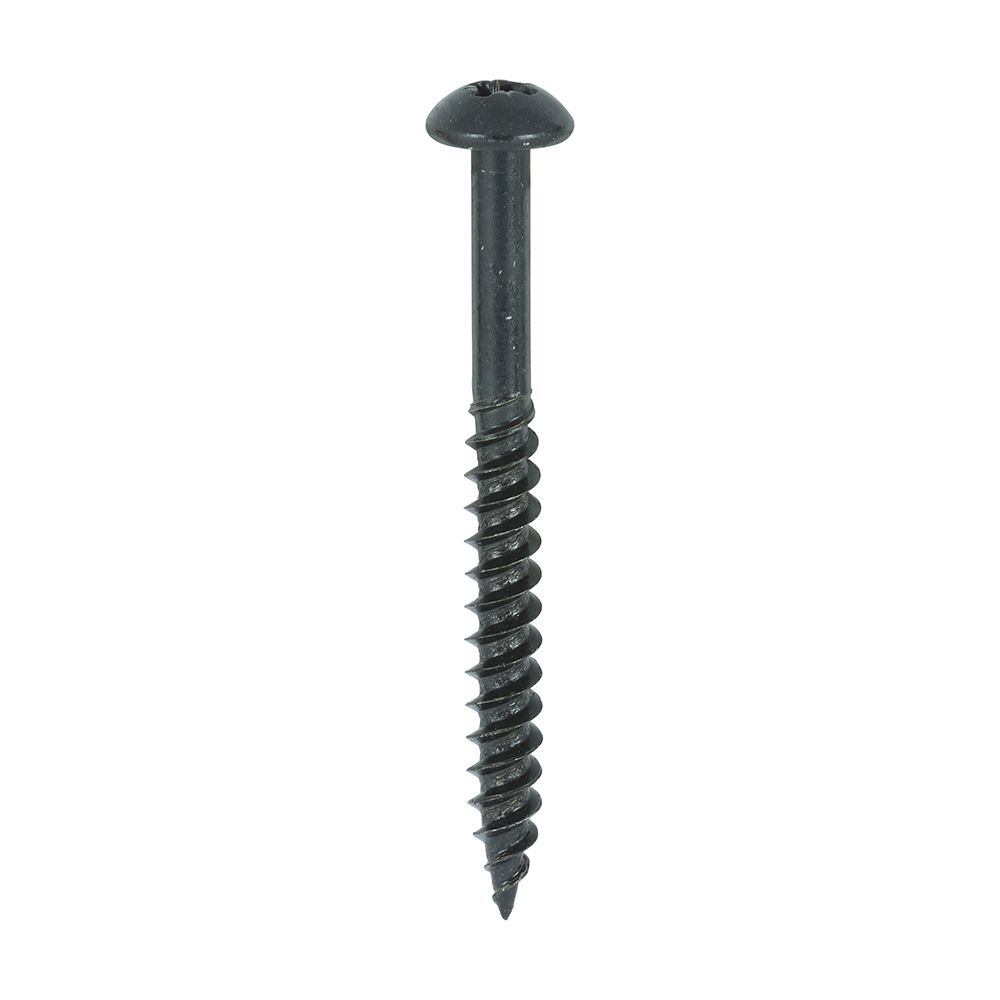 Timco Blackjax Woodscrews - PZ - Round - Black Organic - 10 x 2