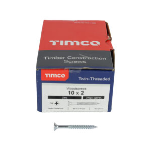 Timco Box of 200 x Twin Woodscrew PZ2 RND Zinc - 10 x 2 - 00102CRWZ