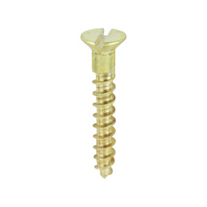 Timco Box of 200 x Brass Timber Screw SLOT CSK - 4 x 3/4 - 00434CBS
