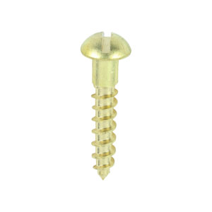 Timco Box of 200 x Brass Timber Screw SLOT RND - 6 x 3/4 - 00634RBS
