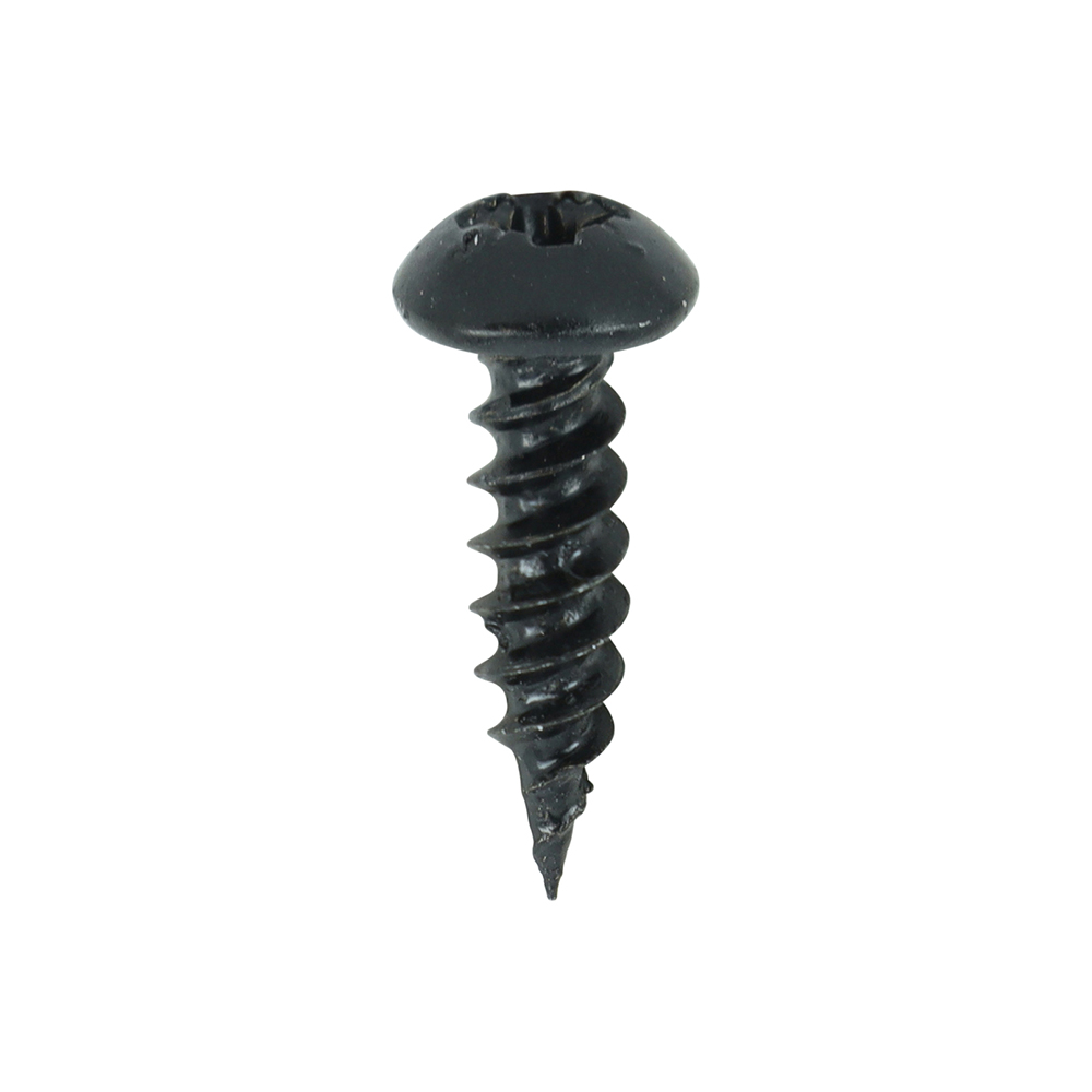 Timco Blackjax Woodscrews - PZ - Round - Black Organic - 8 x 5/8
