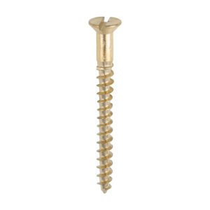 Timco Box of 200 x Brass Timber Screw SLOT CSK - 6 x 1 1/2 - 06112CBS