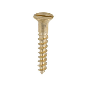 Timco Box of 200 x Brass Timber Screw SLOT CSK - 10 x 1 1/4 - 10114CBS
