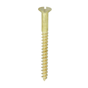 Timco Box of 100 x Brass Timber Screw SLOT CSK - 12 x 2 1/2 - 12212CBS