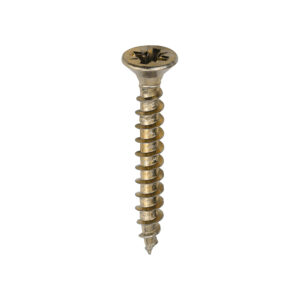 Timco Solo Chipboard & Woodscrews - 4.0 x 30 - PZ - Double Countersunk - Yellow - Box of 200 - 40030SOLOC
