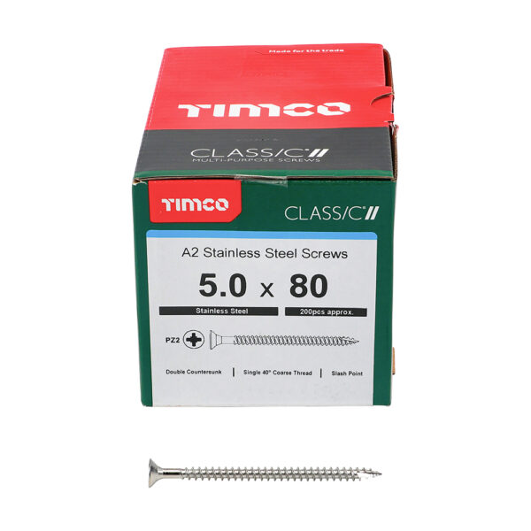 TIMCO Woodcrews Classic Mehrzweck-Pfannkopf, A2, Edelstahl, 5,0 x 30 cm TIMCO Woodcrews Classic Mehrzweck-Pfannkopf, A2, Edelstahl, 5,0 x 30 cm