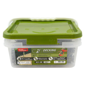 Timco C2 Deck-Fix Premium Decking Screws - Green 4.5 x 65 - TX - Countersunk - Exterior - Tub of 1000 - 65C2D1000