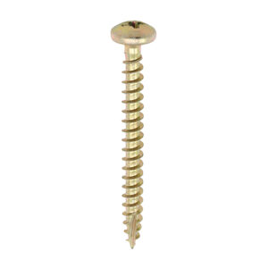 Timco Classic Multi-Purpose Screws - Yellow 4.0 x 25 - PZ - Pan Head - Box of 200 - 40025CLAP