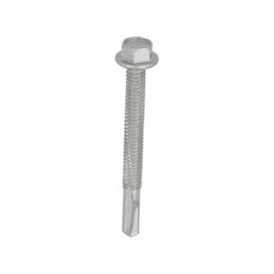 Timco Metal Construction Heavy Section Screws - Hex - Self-Drilling - Exterior - Silver Organic - 5.5 x 55 - Box of 100 - H55B