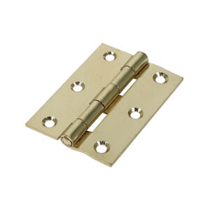 Timco Plain Butt Hinge - Fixed Pin (1838) - Electro Brass - 63 x 44 - Bag of 2 - 434269