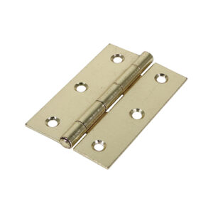 Timco Plain Butt Hinge - Fixed Pin (1838) - Electro Brass - 90 x 60 - Bag of 2 - 434456
