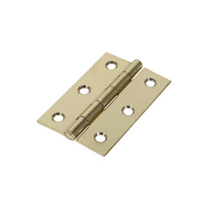 Timco Plain Butt Hinge - Fixed Pin (1838) - Electro Brass - 75 x 50 - Bag of 2 - 434701