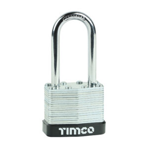 Timco 40mm Long Shackle Laminated Padlock - Pack of 1 - LSP40L