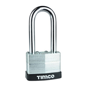 Timco 50mm Long Shackle Laminated Padlock - Pack of 1 - LSP50L