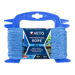 Timco - BR330W - Blue Poly Rope - Winder - 3mm x 30m - 1 EA in Unit