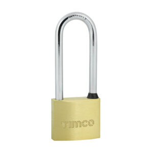 Timco 40mm Long Shackle Brass Padlock - Pack of 1 - P40L