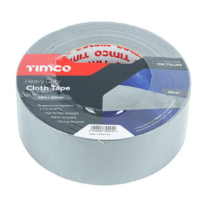 Timco - HDCTSILVER - Heavy Duty Cloth Tape Silver - 50m x 50mm - 1 EA in Roll