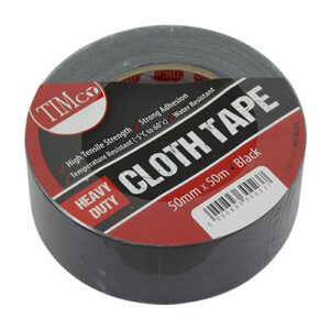 Timco - HDCTBLACK - Heavy Duty Cloth Tape Black - 50m x 50mm - 1 EA in Roll