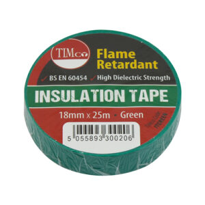 Timco - ITGREEN - PVC Insulation Tape Green - 25m x 18mm - 10 pieces in Roll Pack
