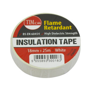 Timco - ITWHITE - PVC Insulation Tape White - 25m x 18mm - 10 pieces in Roll Pack
