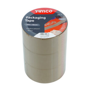 Timco - PTB - Packaging Tape Brown - 50m x 48mm - 3 pieces in Roll Pack