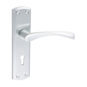 Shop Zeta Lock Handles - Satin Chrome 175 x 45