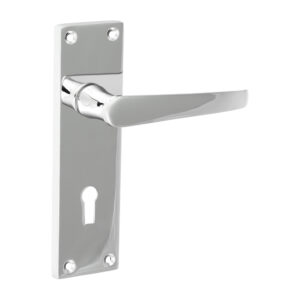 Shop Victorian Straight Lock Handles - Polished Chrome