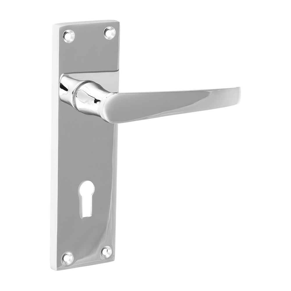 Shop Victorian Straight Lock Handles - Polished Chrome