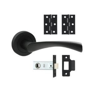 Shop Edleston Lever On Rose Door Pack - Matt Black