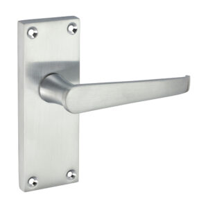 Shop Victorian Straight Latch Handles - Satin Chrome - 114 x 42