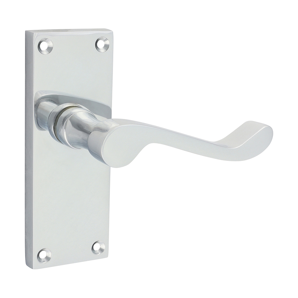 Shop Victorian Scroll Latch Handles - Polished Chrome