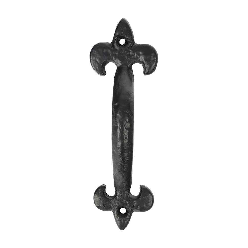 Fleur De Lys Pull Handle - Antique Black 6"