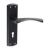 Shop Zeta Lock Handles - Matt Black 175 x 45