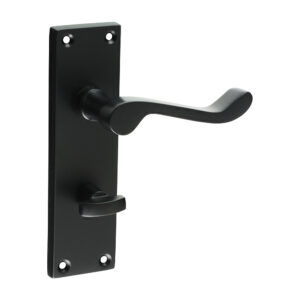 Shop Victorian Scroll Bathroom Handles - Matt Black