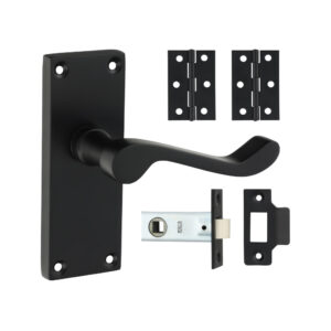Shop Victorian Scroll Latch Door Pack - Matt Black