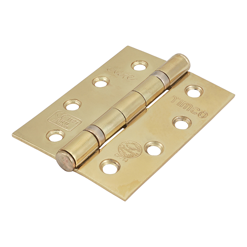 Shop Grade 11 Ball Bearing Fire Door Hinges - Electro Brass 101 x 76