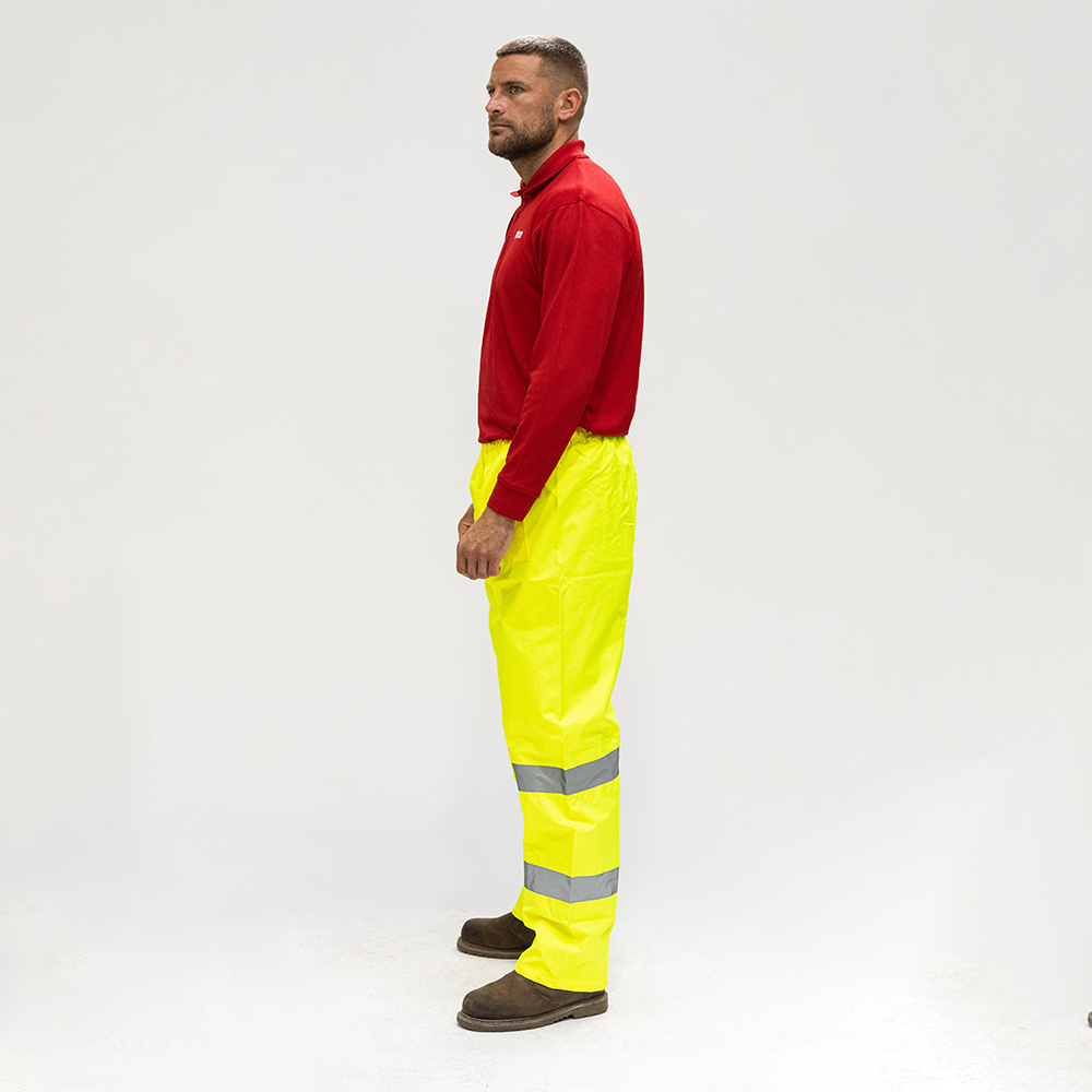 Hi-Visibility Elasticated Waist Trousers - Yellow - Side View