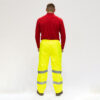 Hi-Visibility Elasticated Waist Trousers - Yellow - Back View