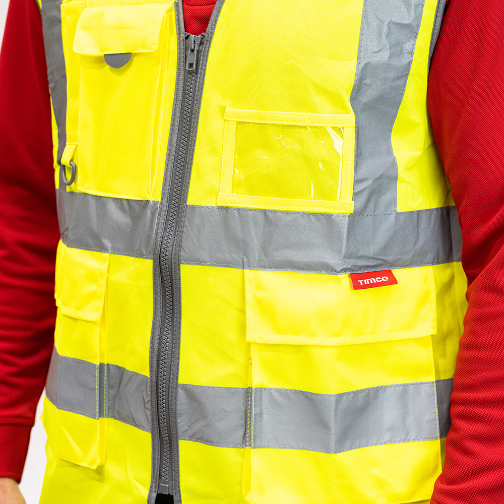 Hi-Visibility Executive Vest - Yellow - close up